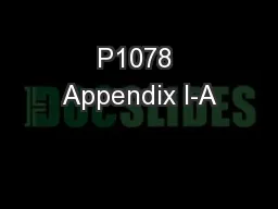 P1078 Appendix I-A