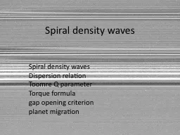 Spiral density waves