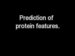 Prediction of protein features.