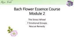 Bach Flower Essence Course