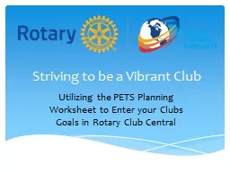 Striving to be a Vibrant Club