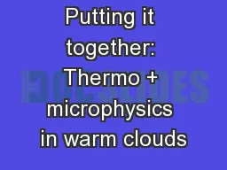 Putting it together: Thermo + microphysics in warm clouds