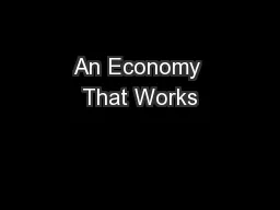 An Economy That Works