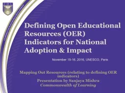 Defining Open Educational Resources (OER) Indicators for Na