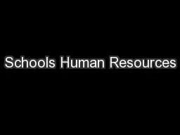 Schools Human Resources