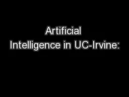 Artificial Intelligence in UC-Irvine: