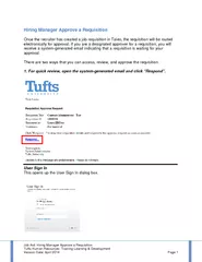 Job Aid Hiring Manager Approve a Requisition Tufts Hum