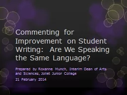 Commenting for Improvement on Student Writing:  Are We Spea