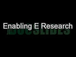 Enabling E Research