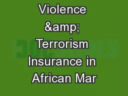 Political Violence & Terrorism Insurance in African Mar
