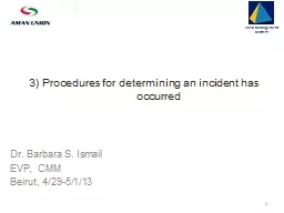 3) Procedures for determining an incident has occurred