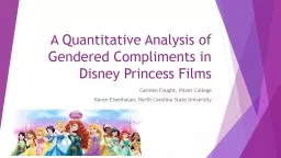 A Quantitative Analysis of Gendered Compliments in Disney P