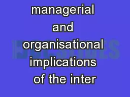 The managerial and organisational implications of the inter