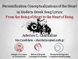 Personification Conceptualizations of the Heart in Modern G