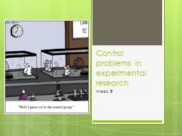 Control problems in experimental research