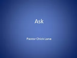 Ask Pastor Chick Lane