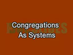 Congregations As Systems