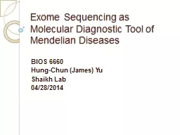 Exome Sequencing as Molecular Diagnostic Tool of Mendelian