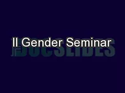 II Gender Seminar