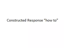 Constructed Response
