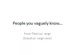 People you vaguely know...