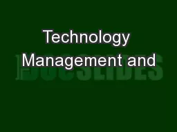 Technology Management and