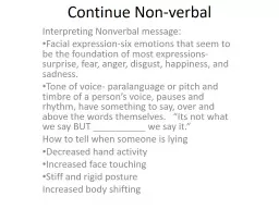 Continue Non-verbal
