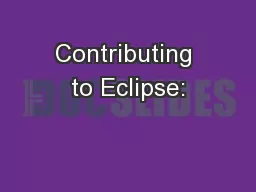 Contributing to Eclipse: