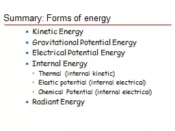 Summary: Forms of energy