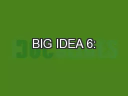 BIG IDEA 6:
