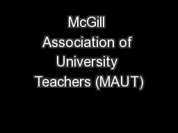 McGill Association of University Teachers (MAUT)