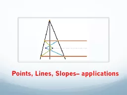 Points, Lines, Slopes– applications