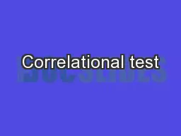Correlational test