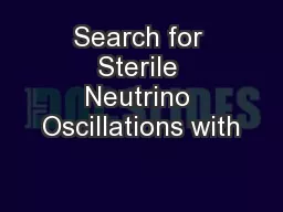 Search for Sterile Neutrino Oscillations with