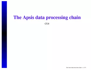 The Apsis data processing chain CU The Apsis data proc