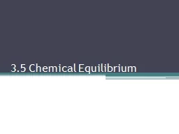 3.5 Chemical Equilibrium