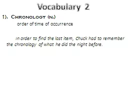 1).  Chronology (n.)
