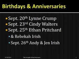 Birthdays & Anniversaries