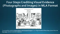 Four Steps Crediting Visual Evidence (Photographs and Image