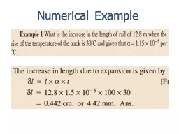 Numerical Example