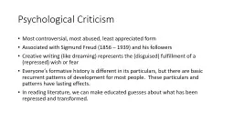 Psychological Criticism