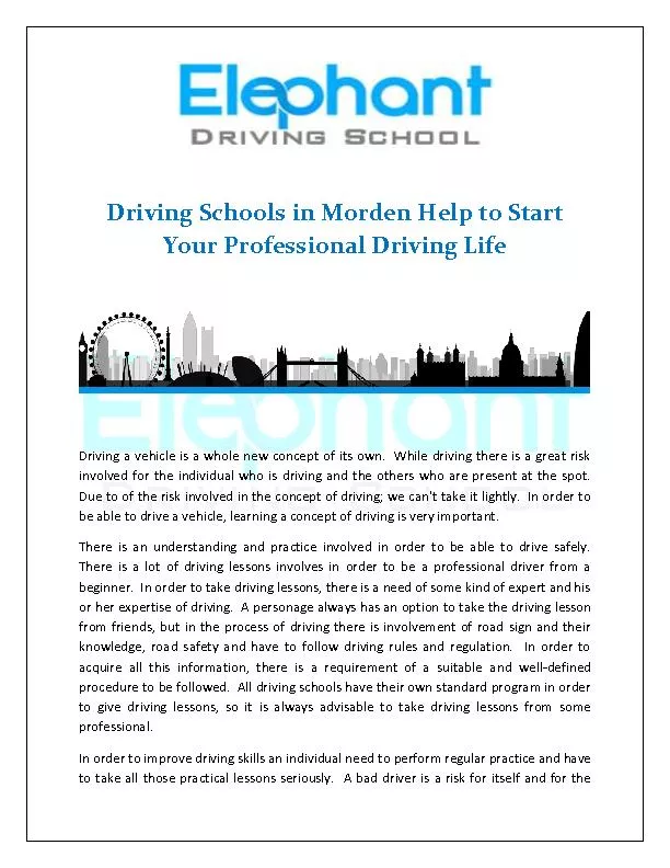 Driving Lessons In Morden