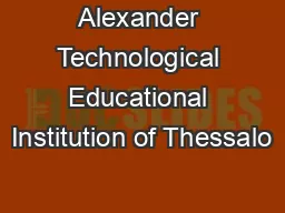 Alexander Technological Educational Institution of Thessalo