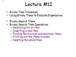 1 Lecture #12