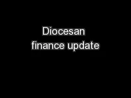 Diocesan finance update