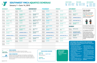Aquatics schedule