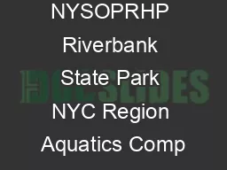 NYSOPRHP Riverbank State Park NYC Region Aquatics Comp