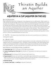Thirstin Builds an Aquifer K AQUIFER IN A CUP AQUIFER