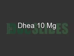 Dhea 10 Mg