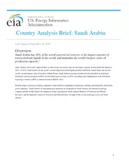 Country Analysis Brief Saudi Arabia Last Update  Septe